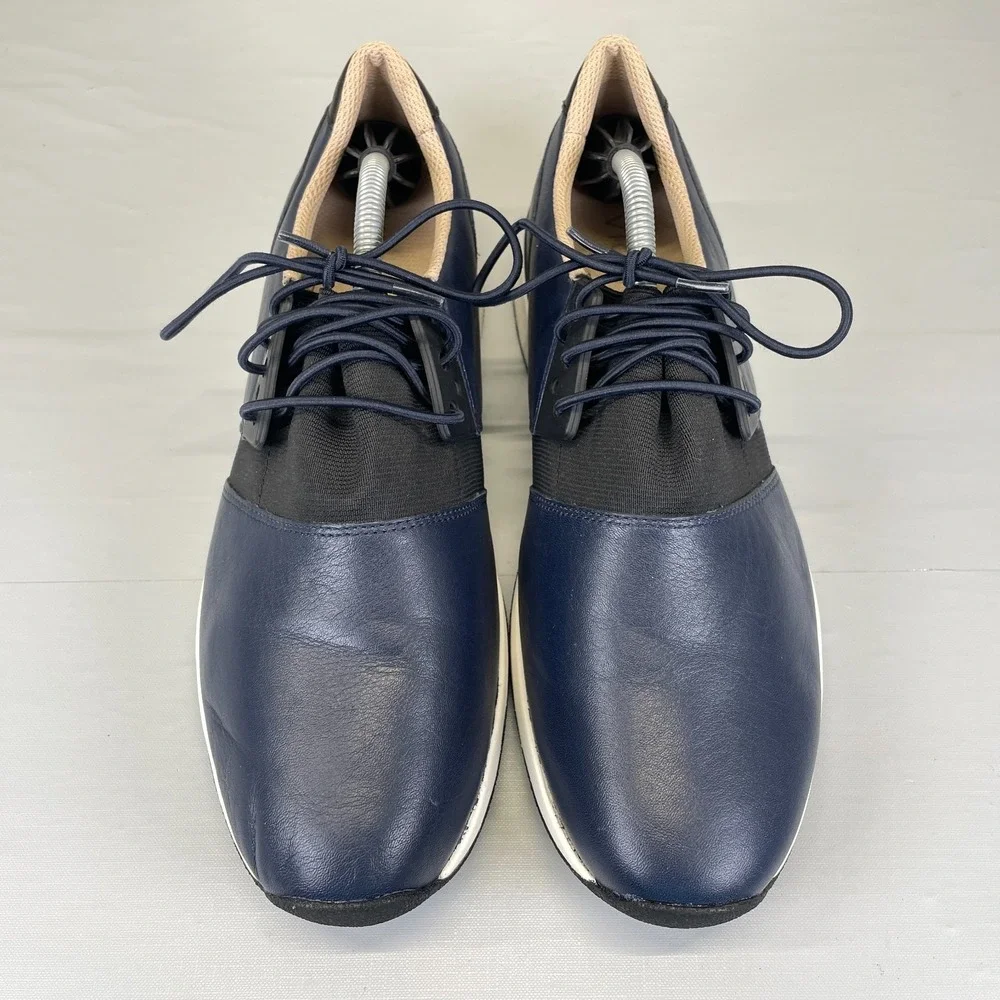 Vionic Carmen Walking Shoes Womens Size 9 M Navy Blue Leather Lace Up Sneakers